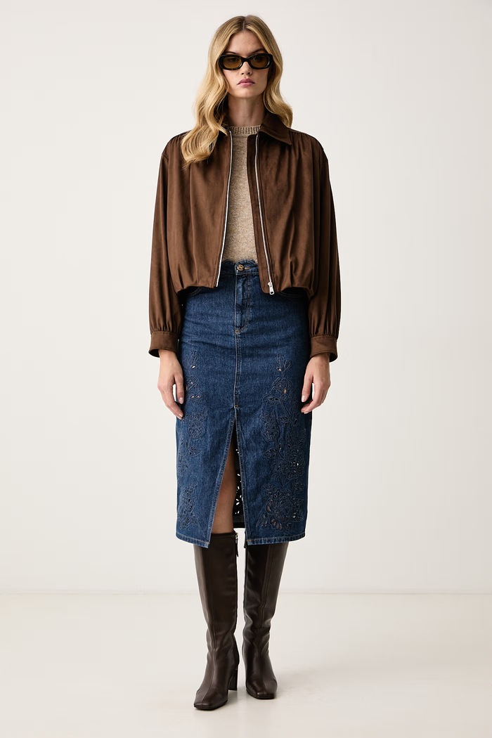 Farm Rio Spódnica jeansowa 374352 niebieski AW26