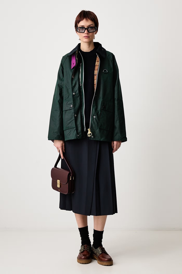 Barbour Spódnica plisowana z wiskozą LSK0174NY99 granatowy AW26