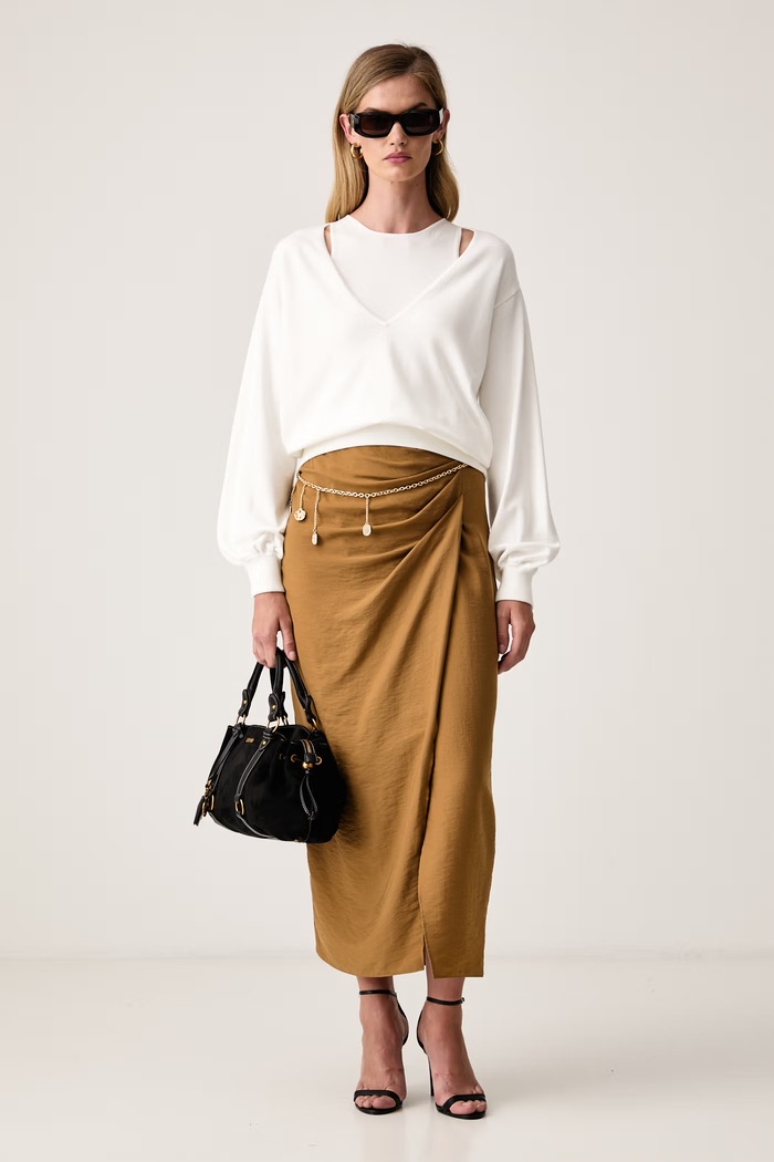 Marella юбка конверт с лиоцеллом MLLADAGIO 2623106051200 коричневый AW26
