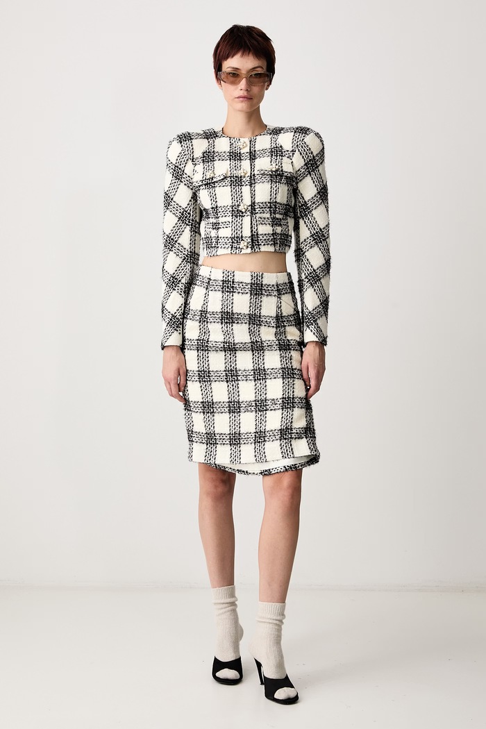 Vetements Spódnica z wełną WH27SK027WC beżowy AW26