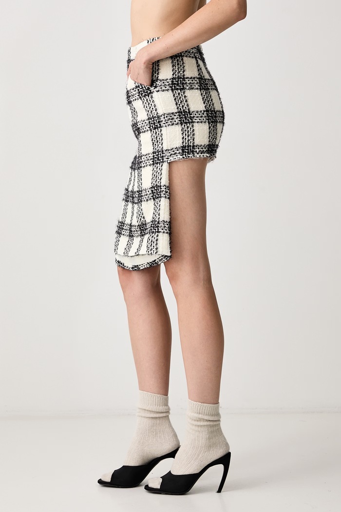 Spódnica z wełną Vetements WH27SK027WC beżowy
