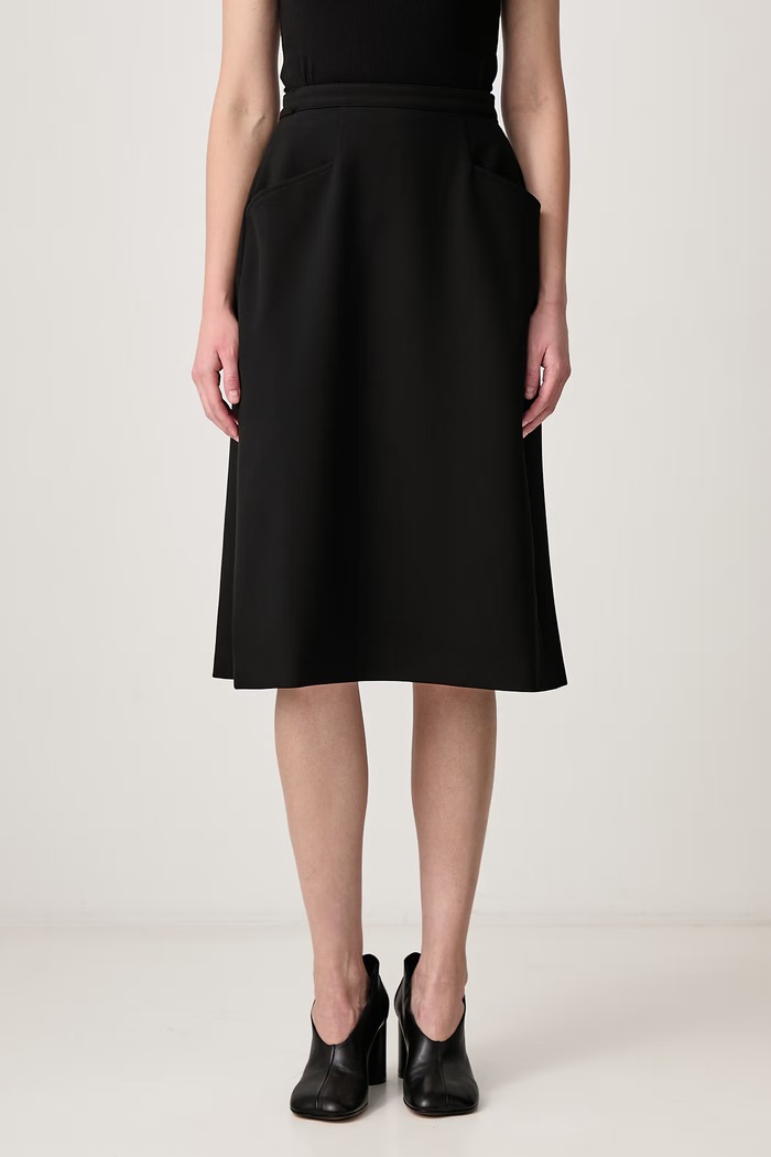 Vetements Spódnica trapezowa z wiskozą czarny WH27SK033G