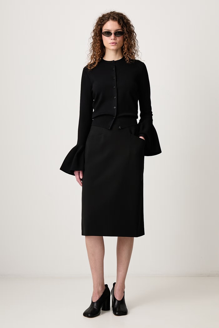 Vetements Spódnica trapezowa z wiskozą WH27SK033G czarny AW26
