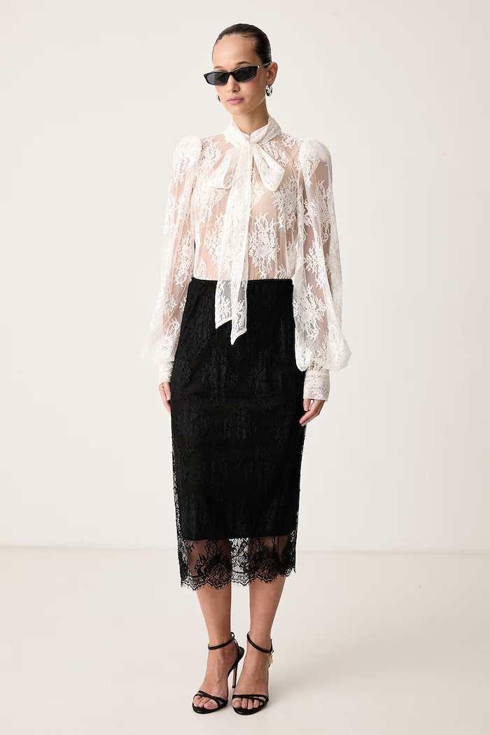 Aniye By Spódnica z rozcięciem koronkowa Viv 181180 czarny AW26