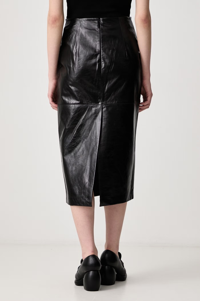 Odzież Sportmax Lappole spódnica skórzana 2622406012600 czarny