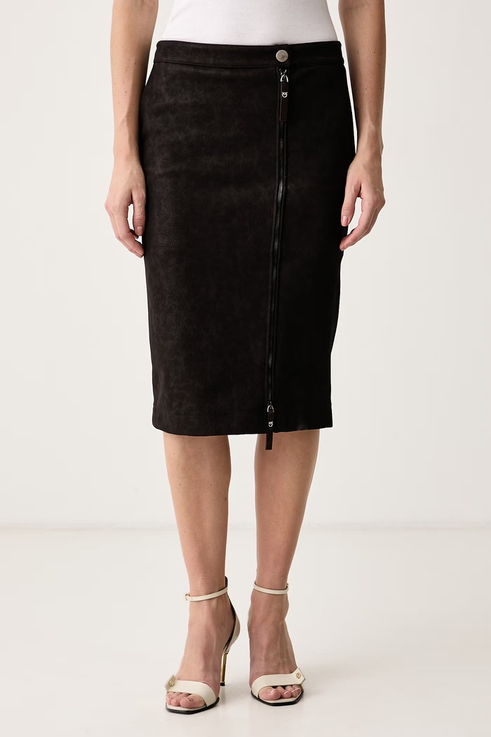 Pinko Sukně z imitace semiše hnědá 107806.A3MD