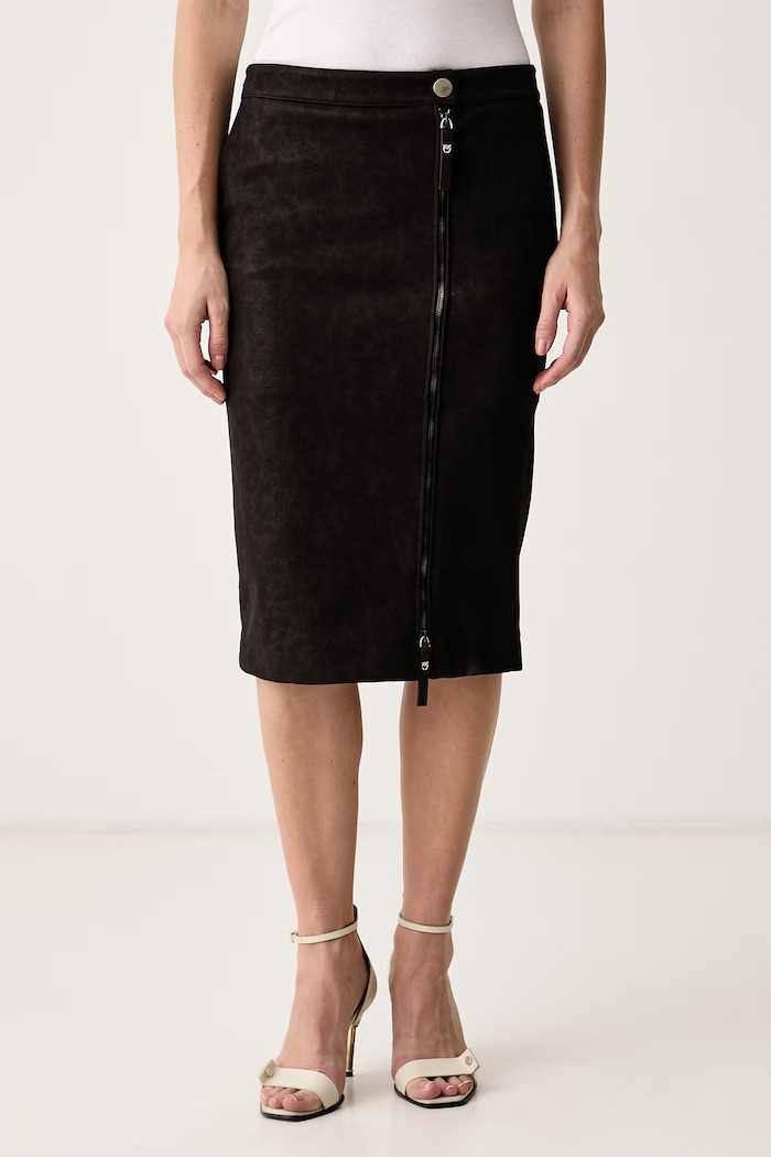 Pinko Sukně z imitace semiše hnědá 107806.A3MD