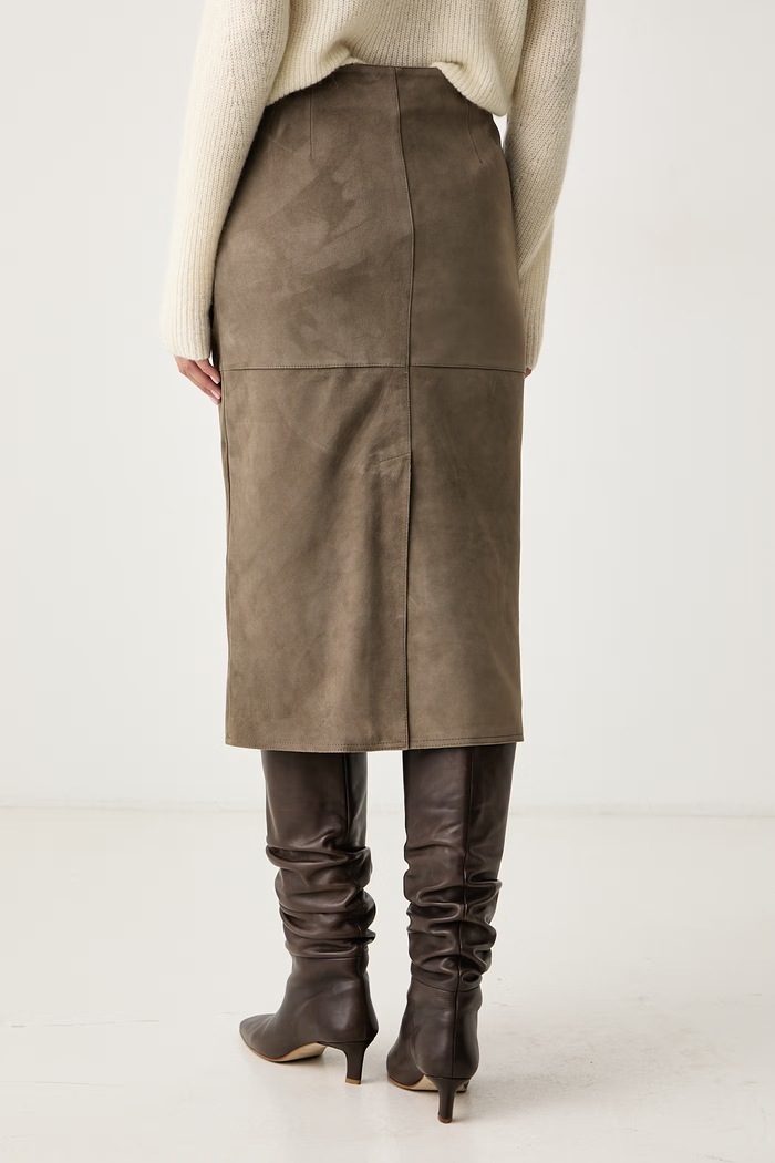 Odzież Weekend Max Mara Spódnica zamszowa WKDPALMI 2625406012600 zielony