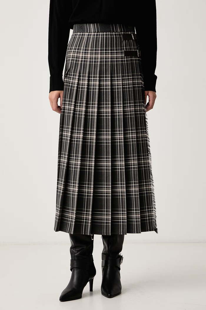 Weekend Max Mara Spódnica plisowana z wełną WKDPRISMA szary 2625106092600