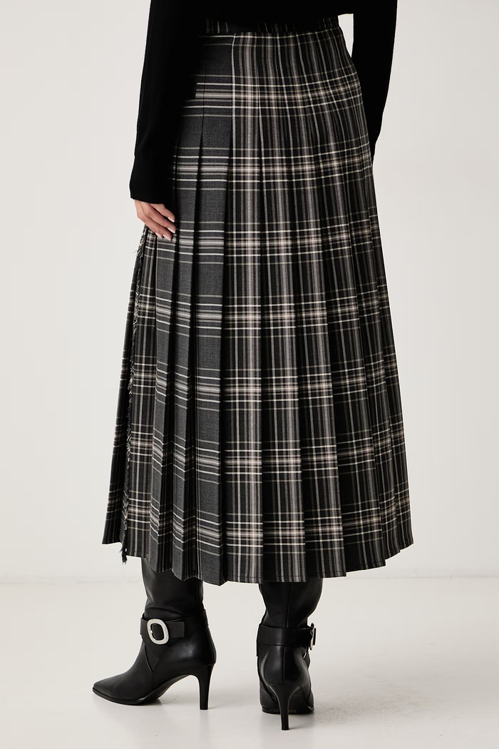 Odzież Weekend Max Mara Spódnica plisowana z wełną WKDPRISMA 2625106092600 szary