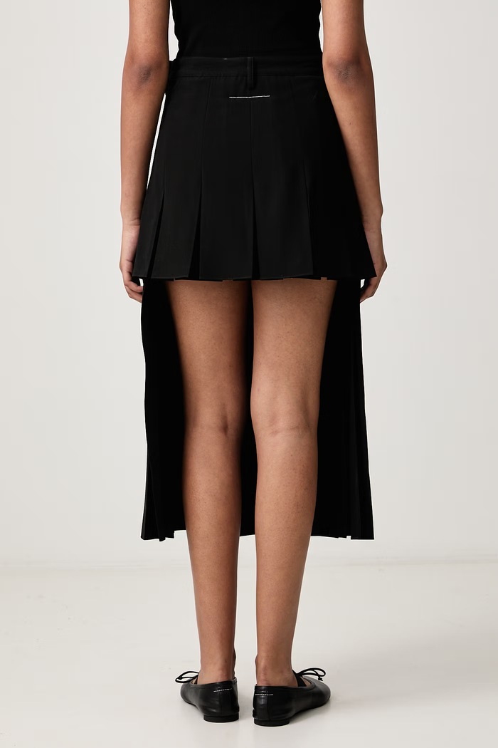 Odzież MM6 Maison Margiela Spódnica plisowana z dodatkiem wełny S62ME0048.M35436 czarny