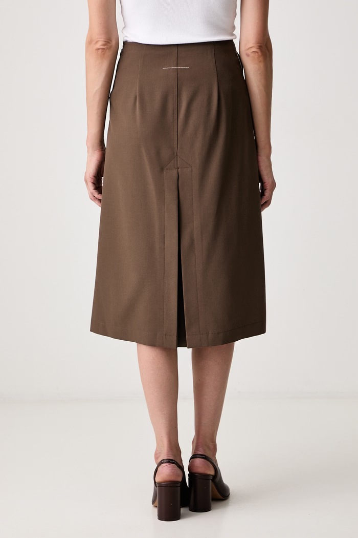 Odzież MM6 Maison Margiela spódnica z wełną S52ME0035.M35436 brązowy