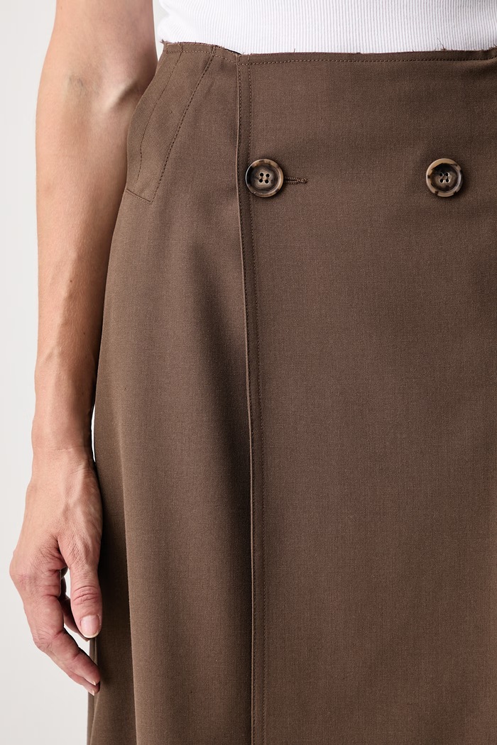 MM6 Maison Margiela spódnica z wełną S52ME0035.M35436 brązowy