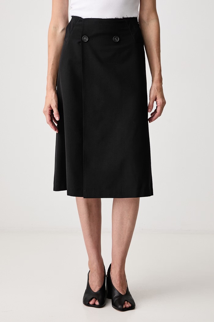 MM6 Maison Margiela spódnica z wełną czarny S52ME0035.M35436