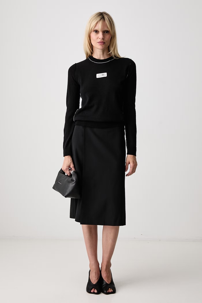 MM6 Maison Margiela spódnica z wełną S52ME0035.M35436 czarny AW26
