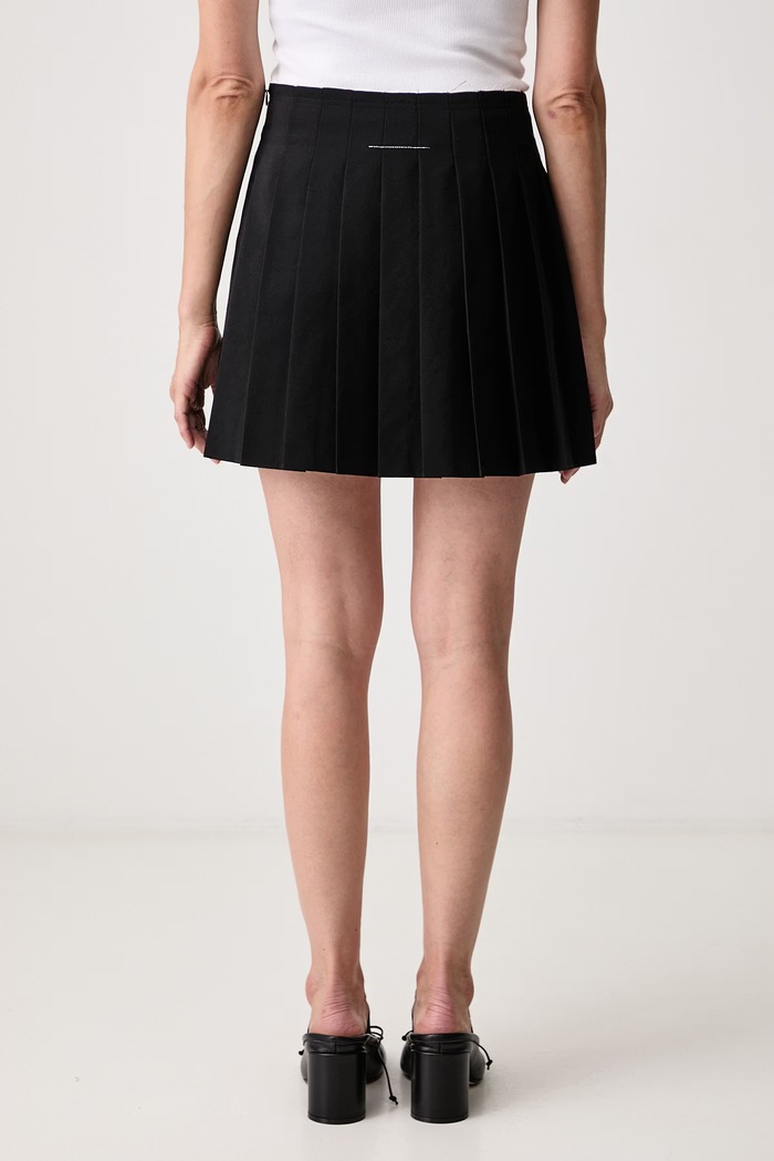Odzież MM6 Maison Margiela spódnica plisowana z dodatkiem wełny S52MC0024.M35436 czarny
