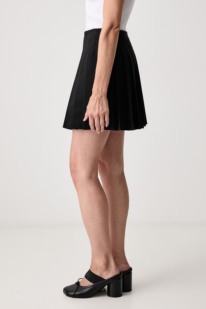 MM6 Maison Margiela fustă plisată cu amestec de lână negru S52MC0024.M35436