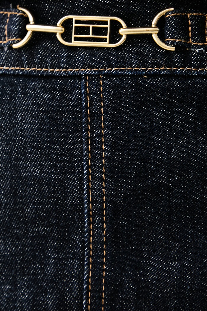 Krilo z razporkom iz bombaža z elastanom Tommy Hilfiger WW0WW51436 mornarsko modra