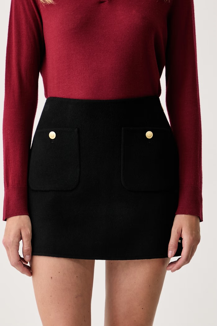 Tommy Hilfiger suknja s vunom crna WW0WW52234