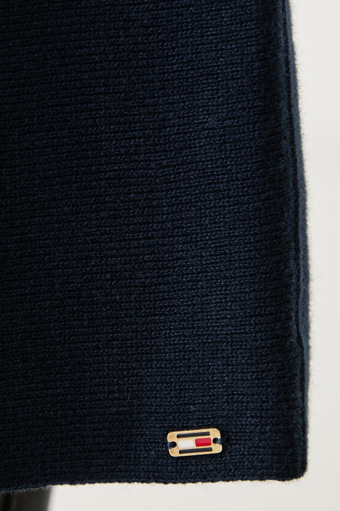 Sukňa s bavlnou Tommy Hilfiger WW0WW51966 tmavomodrá
