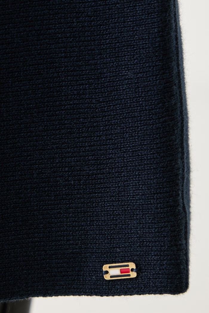 Sukňa s bavlnou Tommy Hilfiger WW0WW51966 tmavomodrá