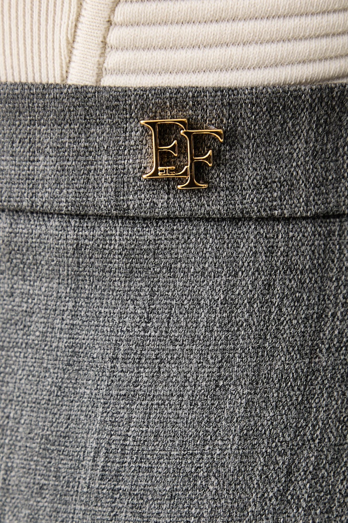 Spódnica z rozcięciem wełniana Elisabetta Franchi GO25467E2 szary