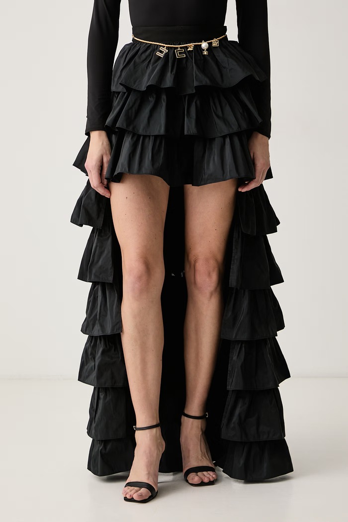 Elisabetta Franchi Spódnica rozkloszowana czarny GO23067E2