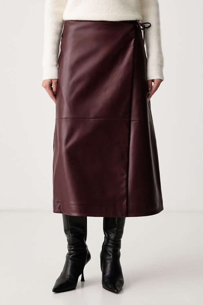 Calvin Klein Suknja na preklop od imitacije kože bordo LV044H620G