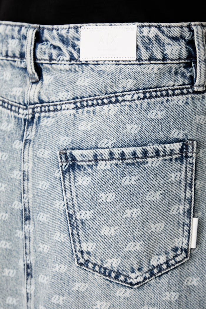 Armani Exchange spódnica jeansowa niebieski XW002754.AF25777