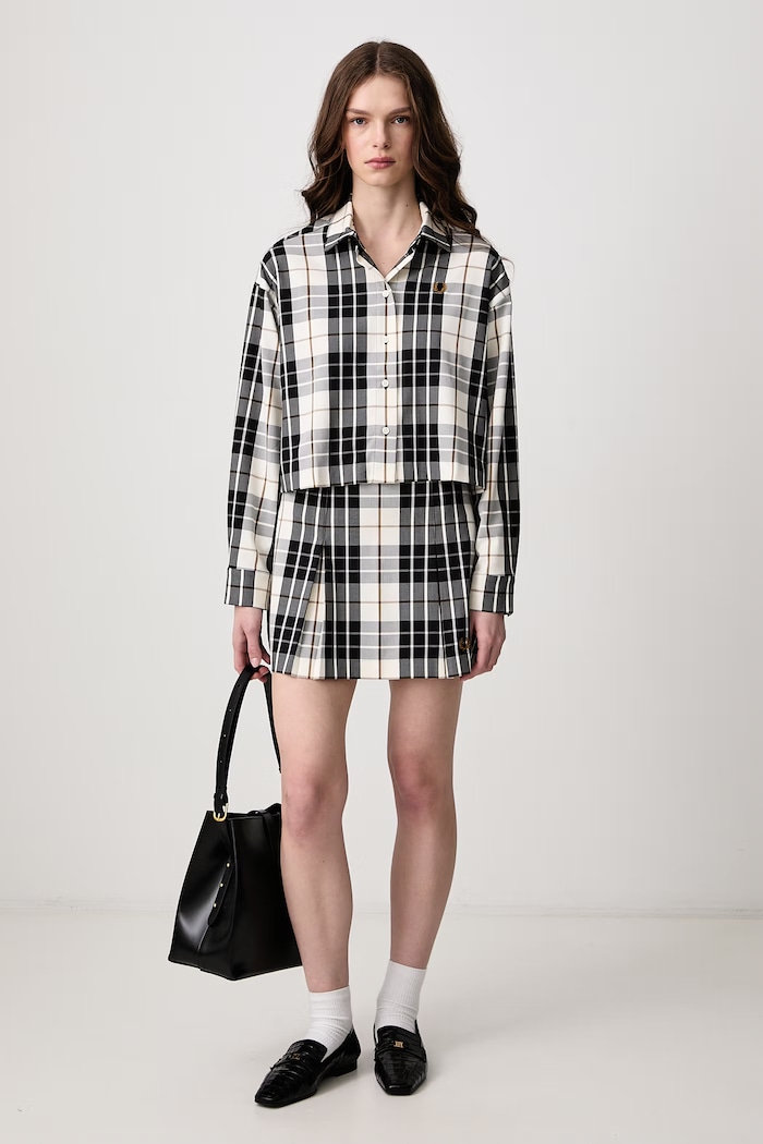Fred Perry Spódnica plisowana z wiskozą E3104.560 beżowy AW26