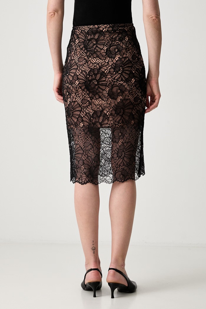 Odzież Rotate Spódnica ołówkowa LACE MIDI PENCIL 116264100 czarny