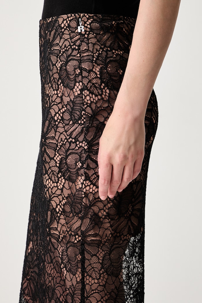 Spódnica ołówkowa LACE MIDI PENCIL Rotate 116264100 czarny