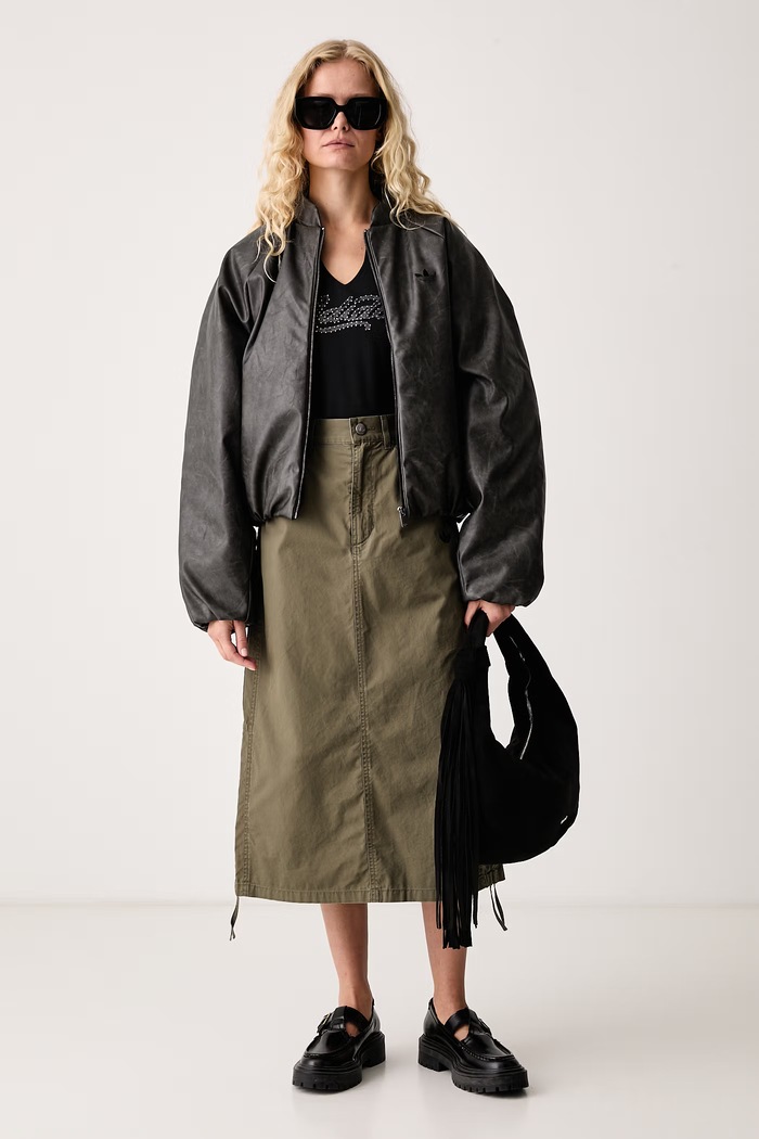 adidas Originals Sukňa bavlnená Parachute LE8297 zelená AW26