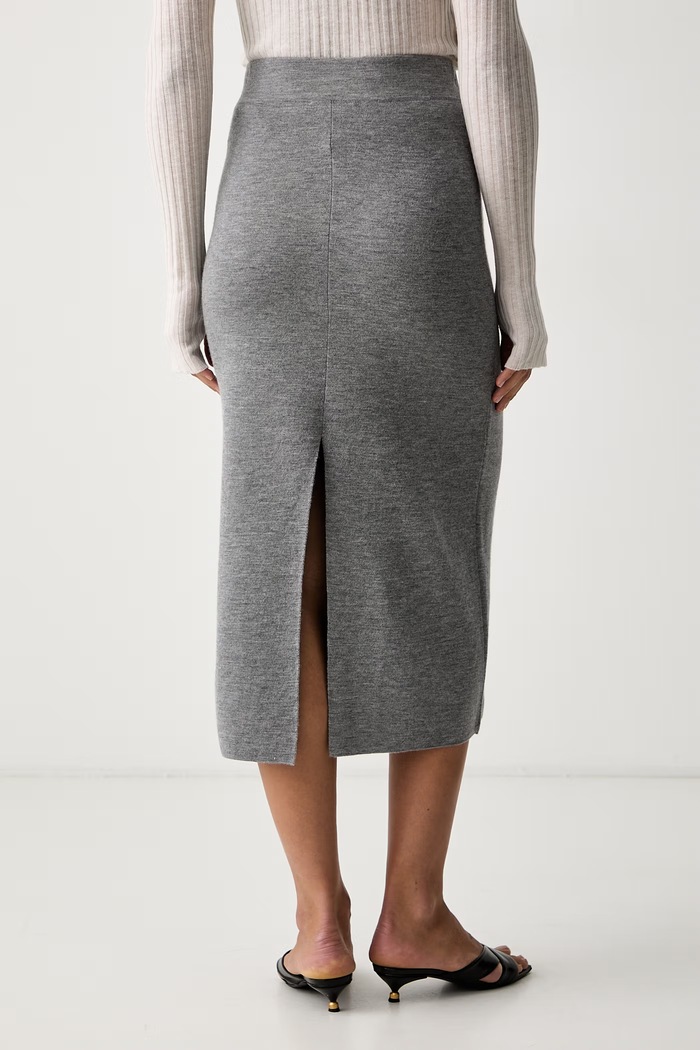 Odzież MM by Max Mara spódnica wełniana MMLSONNI 2626306017600 szary