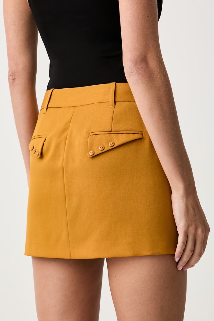 Odzież Elisabetta Franchi spódnica z dodatkiem wełny GO21466E2 żółty