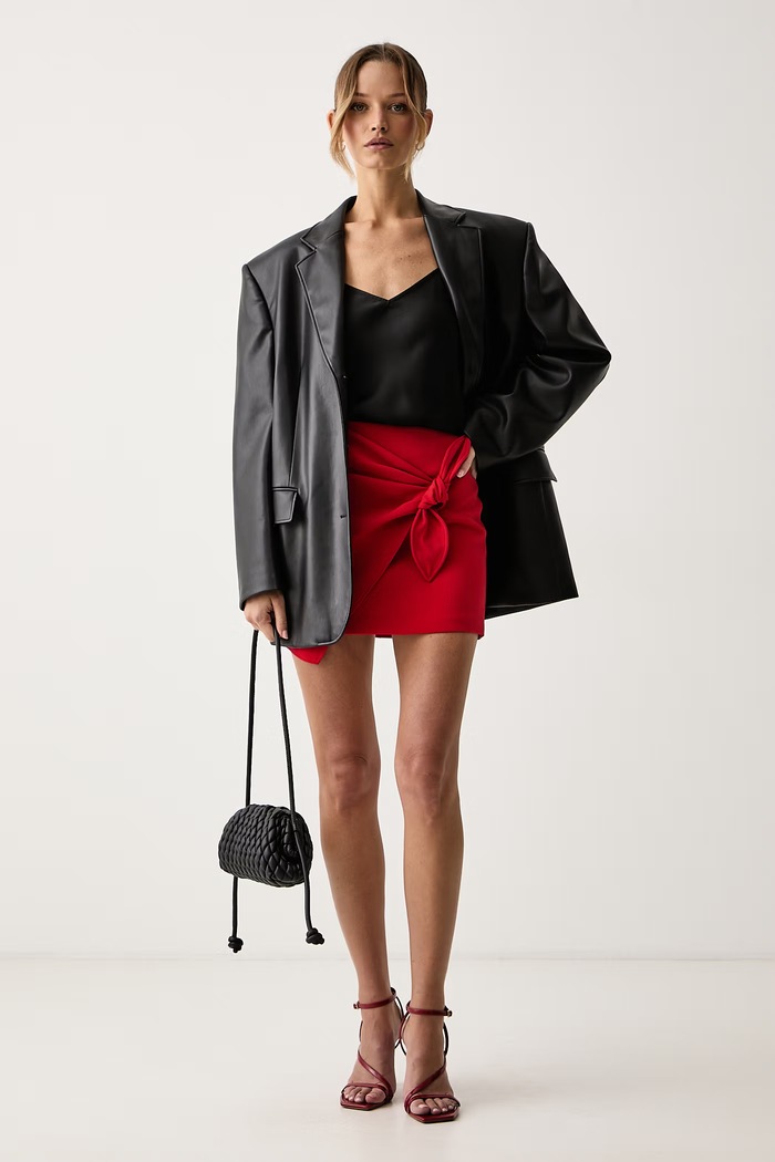 Elisabetta Franchi Spódnica kopertowa GO19966E2 czerwony AW26