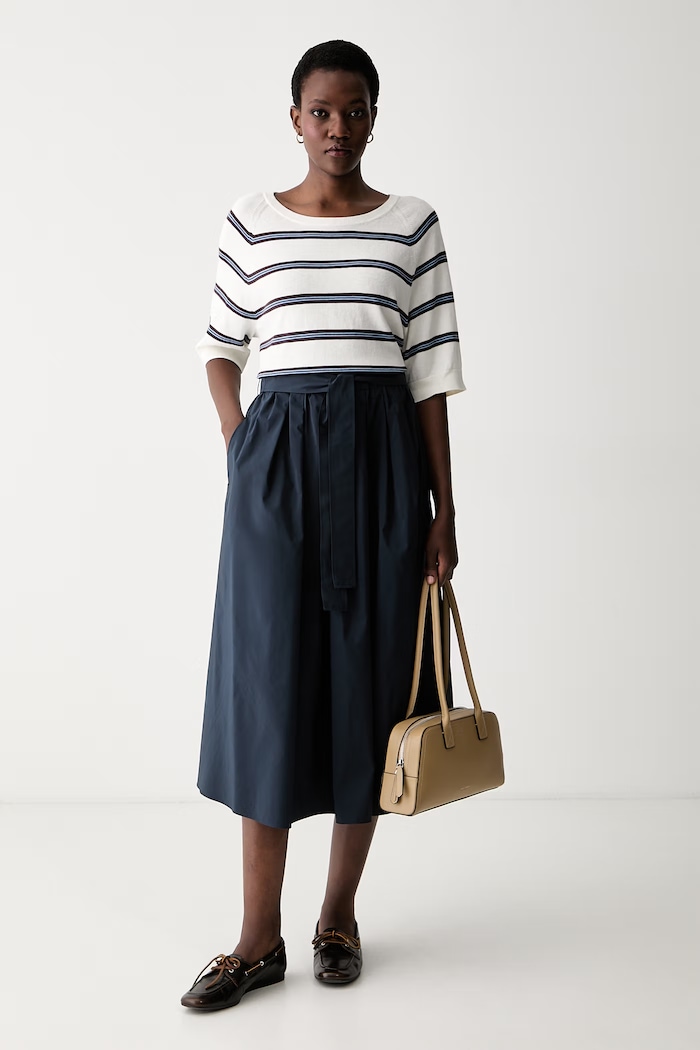 Weekend Max Mara spódnica z bawełną WKDALPACA 2625106041600 granatowy AW26