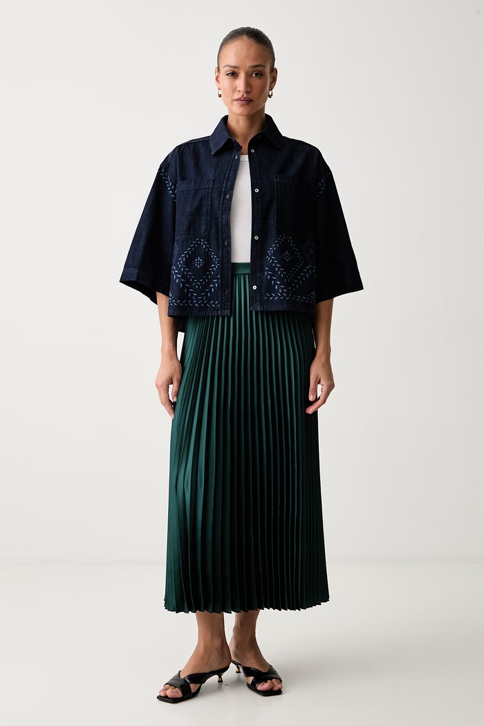 Weekend Max Mara spódnica plisowana WKDNICCHIA 2625106031600 zielony AW26