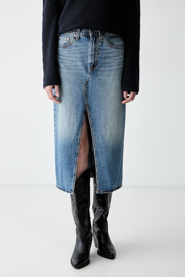 Levi's Φούστα ντένιμ DECON SLIT MIDI μπλε 008AF