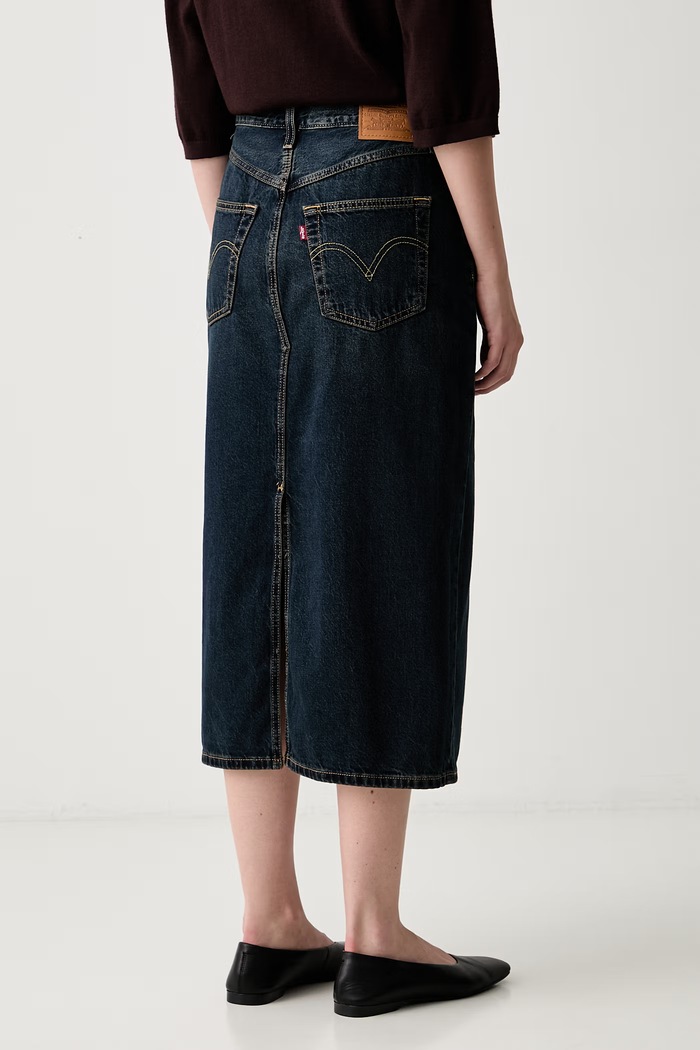 Ρούχα Levi's Φούστα ντένιμ DECON SLIT MIDI 008AF σκούρο μπλε