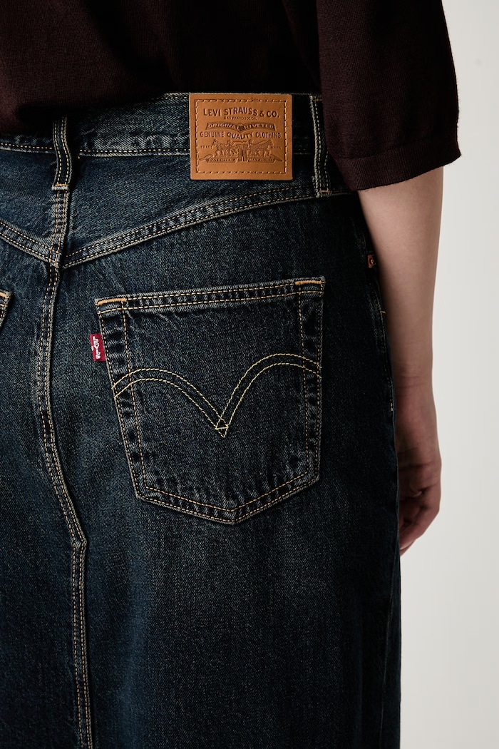 Φούστα ντένιμ DECON SLIT MIDI Levi's 008AF σκούρο μπλε