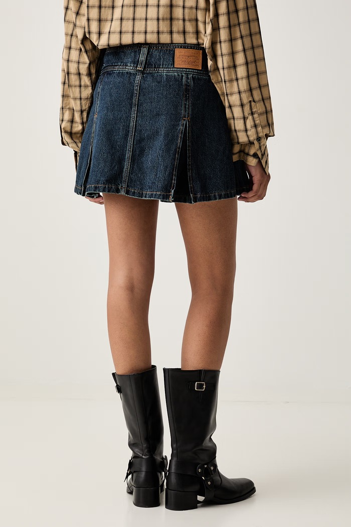 Ρούχα Levi's Φούστα κοτλέ INVERTED PLEAT MINI 0089S σκούρο μπλε