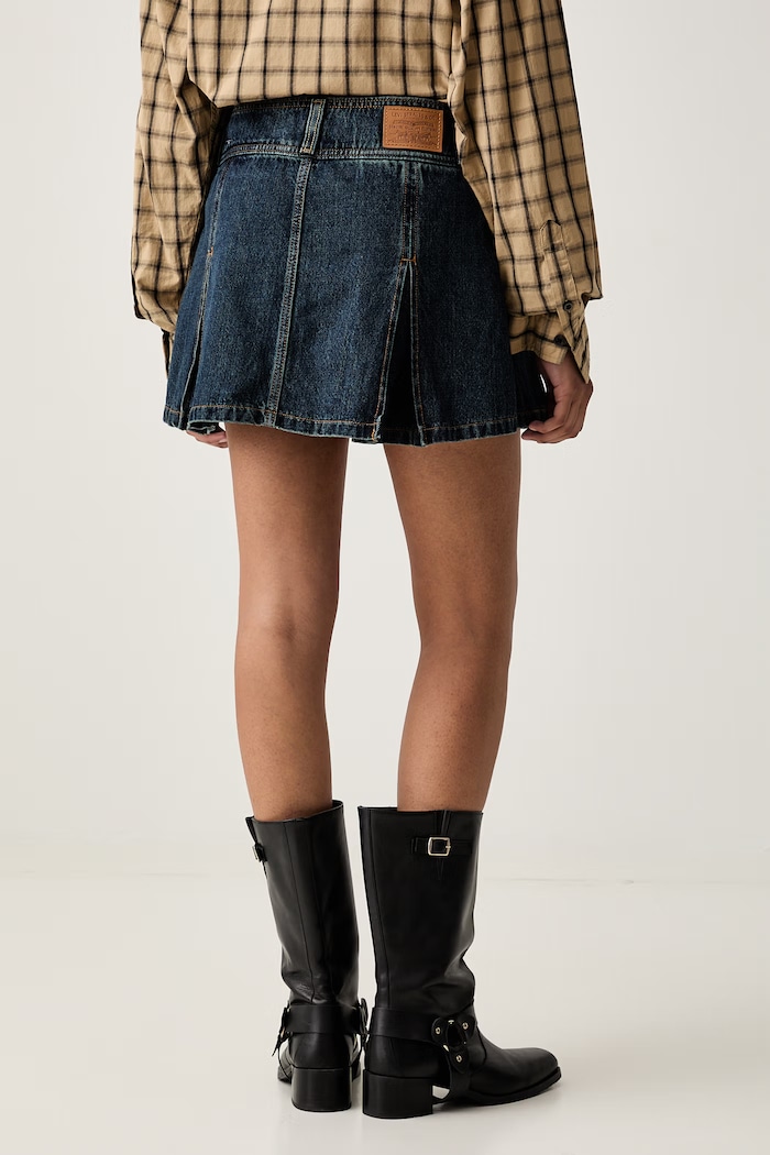 Ρούχα Levi's Φούστα κοτλέ INVERTED PLEAT MINI 0089S σκούρο μπλε