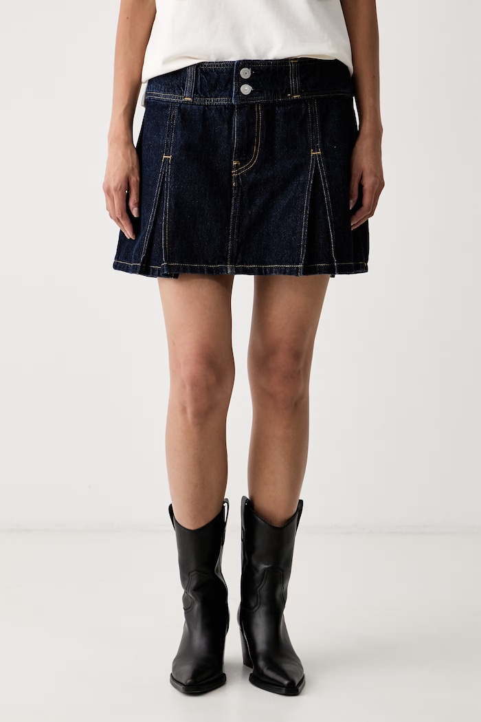 Levi's Φούστα κοτλέ INVERTED PLEAT MINI σκούρο μπλε 0089S