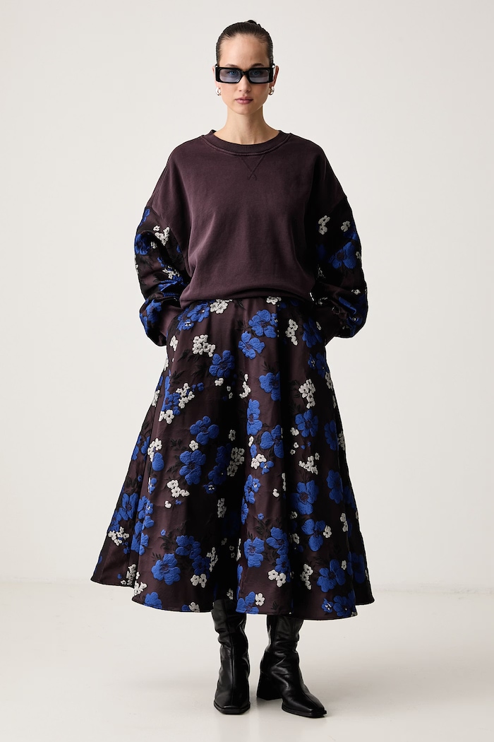 Essentiel Antwerp Spódnica rozkloszowana Kathyanne Kathyanne.K2WN brązowy AW26