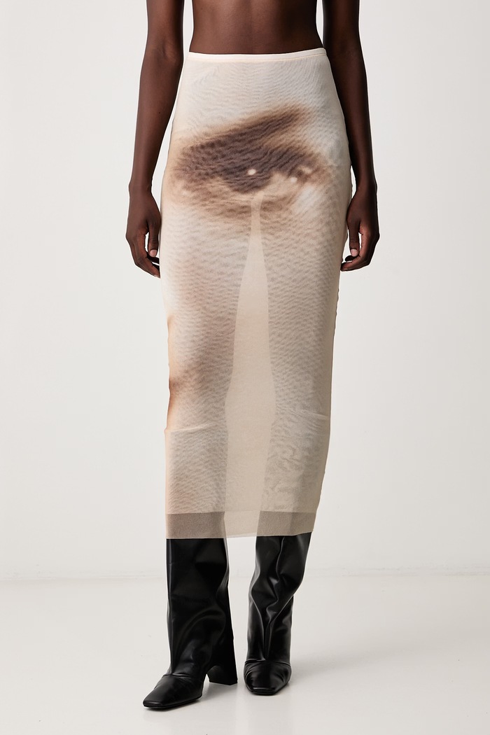 Jean Paul GAULTIER Face φούστα μπεζ 26.04.W.SK086.M032P