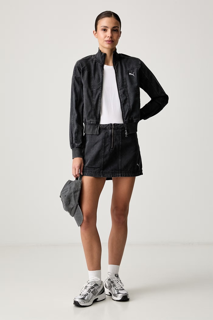 Puma sukně bavlněná FUTURE PUMA ARCHIVE 636679 šedá AW26