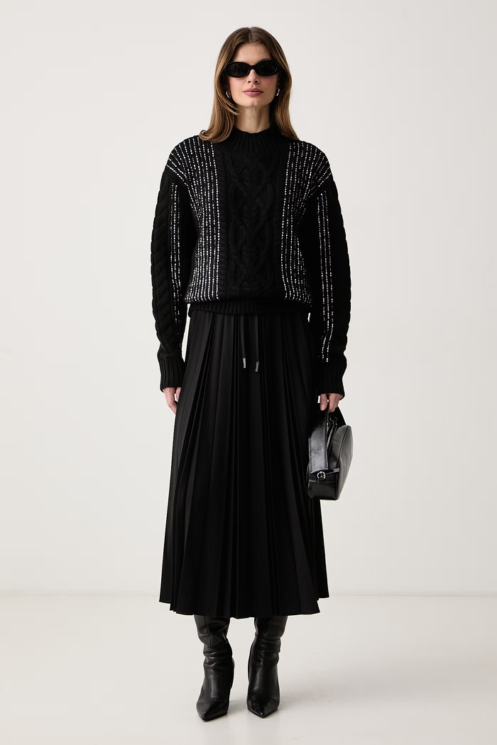 Joop! Spódnica plisowana z lyocellem 30103608 czarny AW26