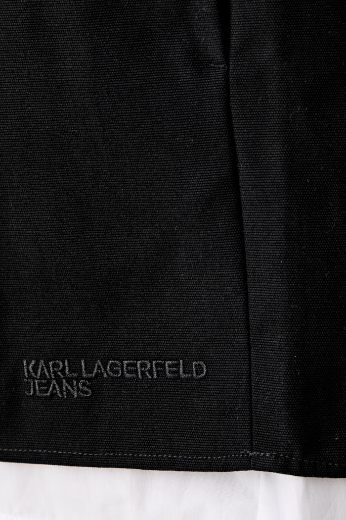 Karl Lagerfeld Jeans razširjeno krilo bombažno črna B3W12003