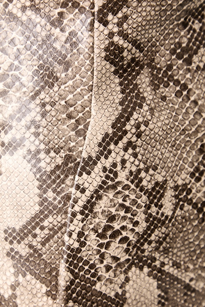 Spódnica z rozcięciem z imitacji skóry ERICA Bardot 60610SB beżowy